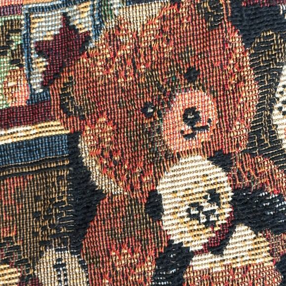 Vintage Karen Scott Tapestry Vest Circus Toys Bears Americana Vneck Size Medium - Picture 12 of 13